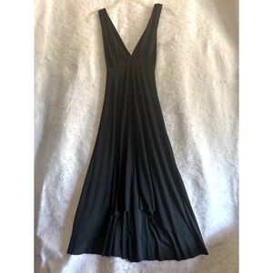 Elegant Charming Black Sleeveless V Neck Dress